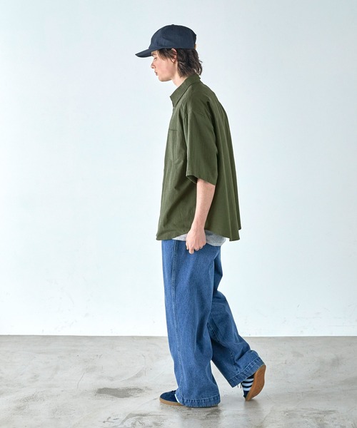 EMMA CLOTHES(エマクローズ)の「コットンリネン オーバーサイズ レギュラーカラーS/Sシャツ EMMA CLOTHES(シャツ/ブラウス・メンズ・チャコール/オレンジ/オリーブ/パープル・M/L)」の19枚目の写真