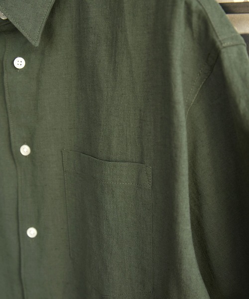 EMMA CLOTHES(エマクローズ)の「コットンリネン オーバーサイズ レギュラーカラーS/Sシャツ EMMA CLOTHES(シャツ/ブラウス・メンズ・チャコール/オレンジ/オリーブ/パープル・M/L)」の18枚目の写真