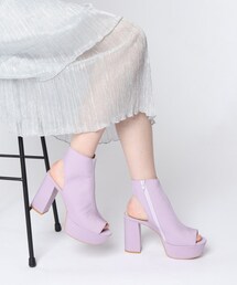 ESPERANZA（エスペランサ）の「【ラク盛り／ブーサン】リピーター続出／脚長美脚　厚底ブーツサンダル（ブーツ・パープル系）」
