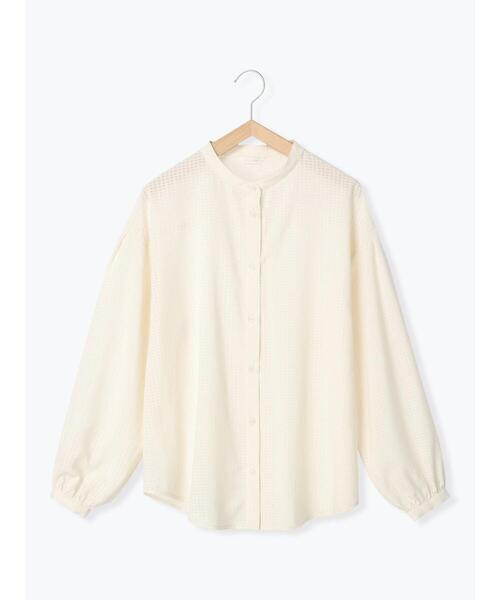 ehka sopo（エヘカソポ）の「シアーチェックバンドカラーシャツ（シャツ/ブラウス・レディース・ブラック/キナリ/ブルー・F）」の11枚目の写真