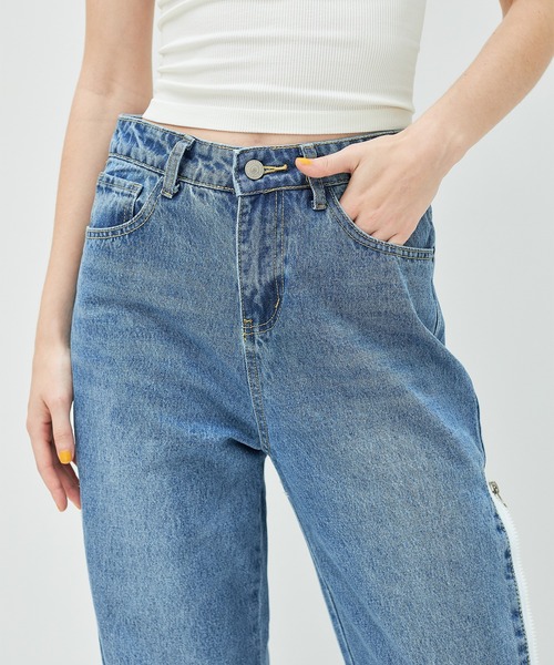 casane（カサネ）の「サイドラインルーズデニム（デニムパンツ・レディース・ブルー・0/1/2）」の7枚目の写真