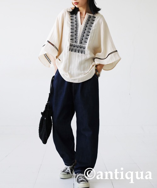 刺繍トップス ZARA 悪しき レディース 刺繍トップス
