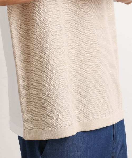a.v.v(アーヴェヴェ)の「前身ニット切り替えカットソー(デザテクシリーズ)(Tシャツ/カットソー・メンズ・ブルー/オレンジ・46/48/50)」の14枚目の写真