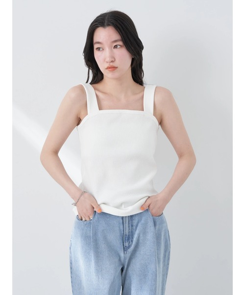 earth music&ecology（アースミュージックアンドエコロジー）の「2WAYホルター付タンクトップ（インナーウェア/肌着・レディース・オフホワイト/ブラック/オレンジ/グリーン・S/M）」の18枚目の写真