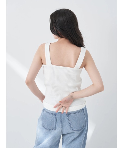 earth music&ecology（アースミュージックアンドエコロジー）の「2WAYホルター付タンクトップ（インナーウェア/肌着・レディース・オフホワイト/ブラック/オレンジ/グリーン・S/M）」の13枚目の写真