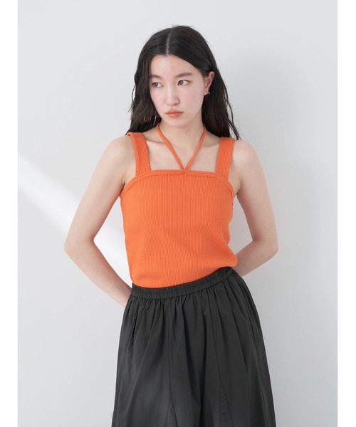 earth music&ecology（アースミュージックアンドエコロジー）の「2WAYホルター付タンクトップ（インナーウェア/肌着・レディース・オフホワイト/ブラック/オレンジ/グリーン・S/M）」の6枚目の写真