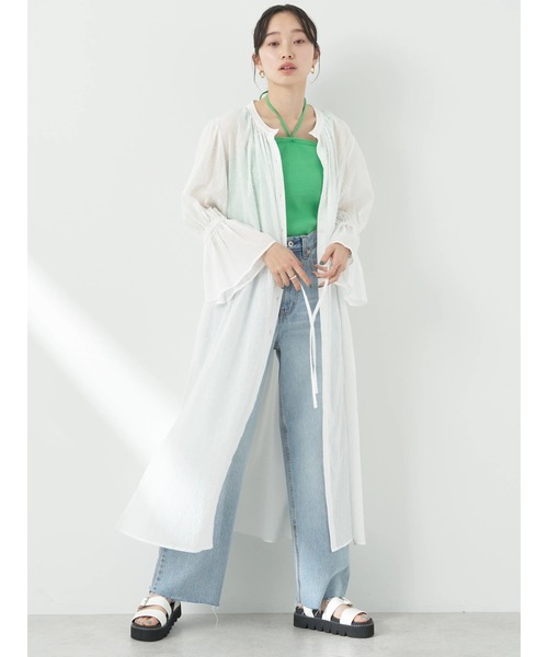 earth music&ecology（アースミュージックアンドエコロジー）の「2WAYホルター付タンクトップ（インナーウェア/肌着・レディース・オフホワイト/ブラック/オレンジ/グリーン・S/M）」の7枚目の写真