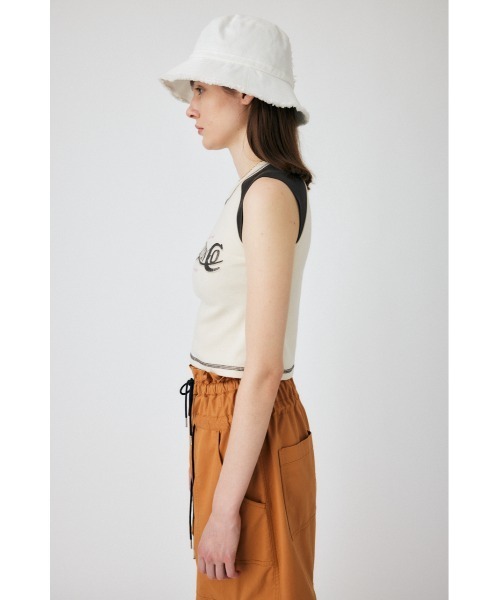 MOUSSY(マウジー)の「TINY RAGLAN NS Tシャツ(タンクトップ・レディース・アイボリー/ライトブラック/ライトブルー・FREE)」の6枚目の写真