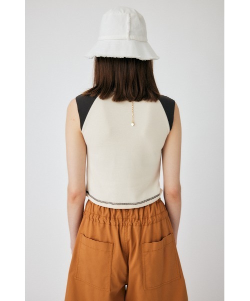 MOUSSY(マウジー)の「TINY RAGLAN NS Tシャツ(タンクトップ・レディース・アイボリー/ライトブラック/ライトブルー・FREE)」の7枚目の写真