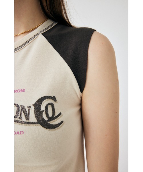 MOUSSY(マウジー)の「TINY RAGLAN NS Tシャツ(タンクトップ・レディース・アイボリー/ライトブラック/ライトブルー・FREE)」の9枚目の写真