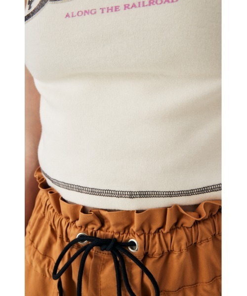 MOUSSY(マウジー)の「TINY RAGLAN NS Tシャツ(タンクトップ・レディース・アイボリー/ライトブラック/ライトブルー・FREE)」の10枚目の写真