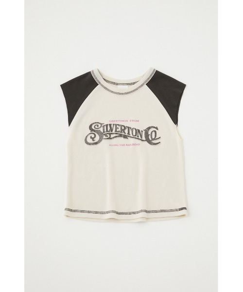 MOUSSY(マウジー)の「TINY RAGLAN NS Tシャツ(タンクトップ・レディース・アイボリー/ライトブラック/ライトブルー・FREE)」の11枚目の写真