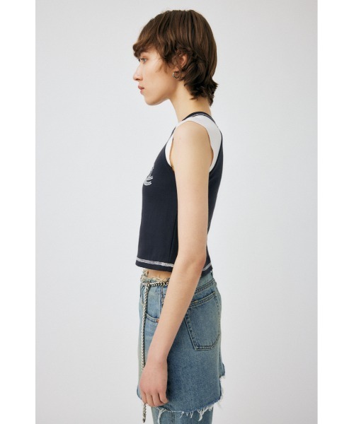 MOUSSY(マウジー)の「TINY RAGLAN NS Tシャツ(タンクトップ・レディース・アイボリー/ライトブラック/ライトブルー・FREE)」の14枚目の写真