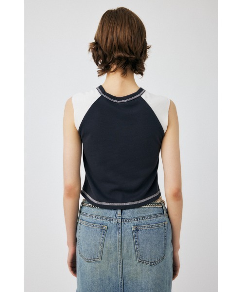 MOUSSY(マウジー)の「TINY RAGLAN NS Tシャツ(タンクトップ・レディース・アイボリー/ライトブラック/ライトブルー・FREE)」の15枚目の写真