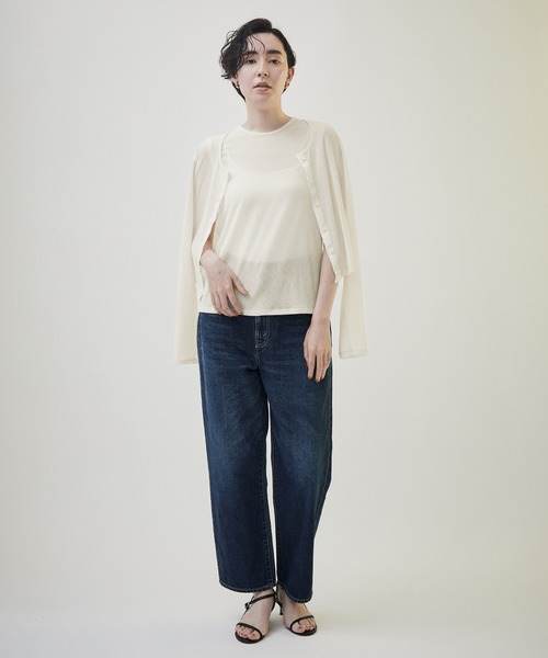 SALON adam et rope'（サロン アダム エ ロペ）の「KINANシアーリブノースリーブプルオーバー【洗える】（Tシャツ/カットソー・レディース・ブラック/パープル/オフホワイト・FREE）」の17枚目の写真