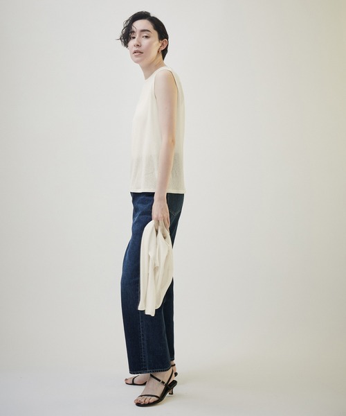 SALON adam et rope'（サロン アダム エ ロペ）の「KINANシアーリブノースリーブプルオーバー【洗える】（Tシャツ/カットソー・レディース・ブラック/パープル/オフホワイト・FREE）」の20枚目の写真