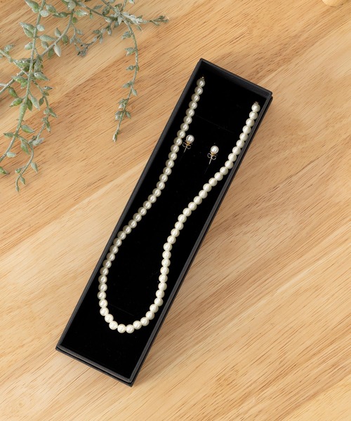 salle de bal（サルデバル）の「パールアクセ セット 1連ネックレス ピアス イヤリング セレモニー 冠婚葬祭 結婚式 パール MEI ACCE SET 1 TAM（ネックレス・レディース・その他2/その他1・FREE）」の2枚目の写真