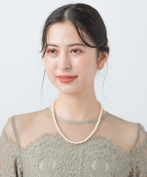 salle de bal | パールアクセ セット 1連ネックレス ピアス イヤリング セレモニー 冠婚葬祭 結婚式 パール MEI ACCE SET 1 TAM(ネックレス)