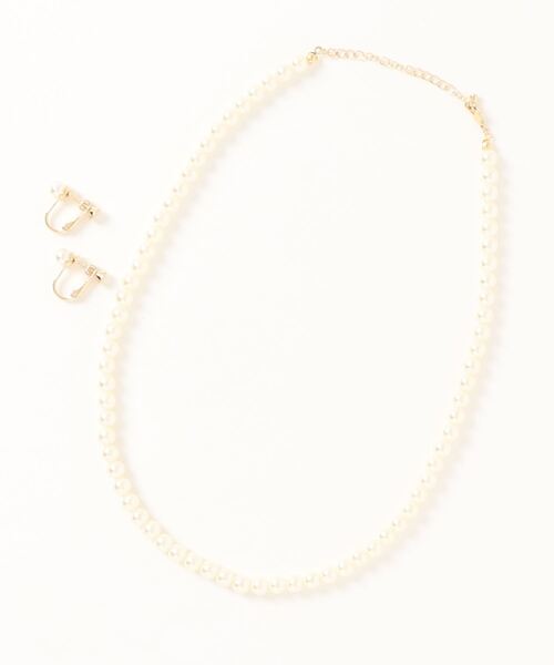 salle de bal（サルデバル）の「パールアクセ セット 1連ネックレス ピアス イヤリング セレモニー 冠婚葬祭 結婚式 パール MEI ACCE SET 1 TAM（ネックレス・レディース・その他2/その他1・FREE）」の5枚目の写真