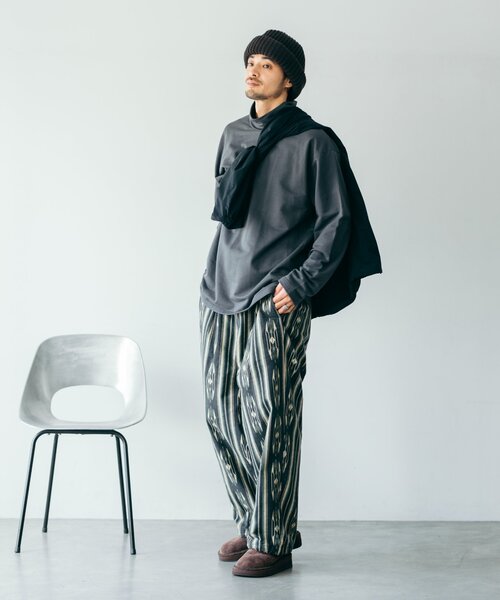 JOURNAL STANDARD（ジャーナルスタンダード）の「トライバル柄 プリントネル オーバーパンツ（その他パンツ・メンズ・ブラック/ネイビー/ボルドー・SMALL/MEDIUM/LARGE）」の7枚目の写真