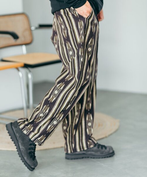 JOURNAL STANDARD（ジャーナルスタンダード）の「トライバル柄 プリントネル オーバーパンツ（その他パンツ・メンズ・ブラック/ネイビー/ボルドー・SMALL/MEDIUM/LARGE）」の22枚目の写真