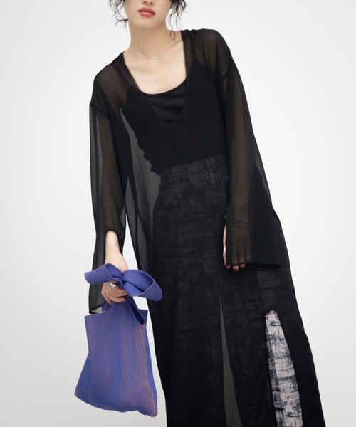 VACANCY(ヴァカンシー)の「シアースリットワンピース(ワンピース・レディース・アイボリー/ブラック・FREE)」の18枚目の写真