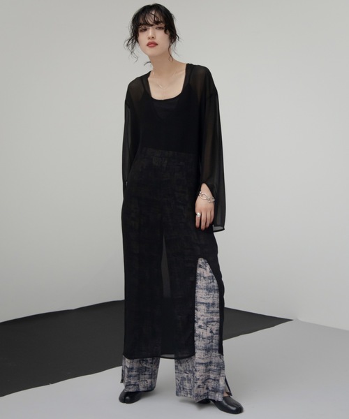 VACANCY(ヴァカンシー)の「シアースリットワンピース(ワンピース・レディース・アイボリー/ブラック・FREE)」の21枚目の写真