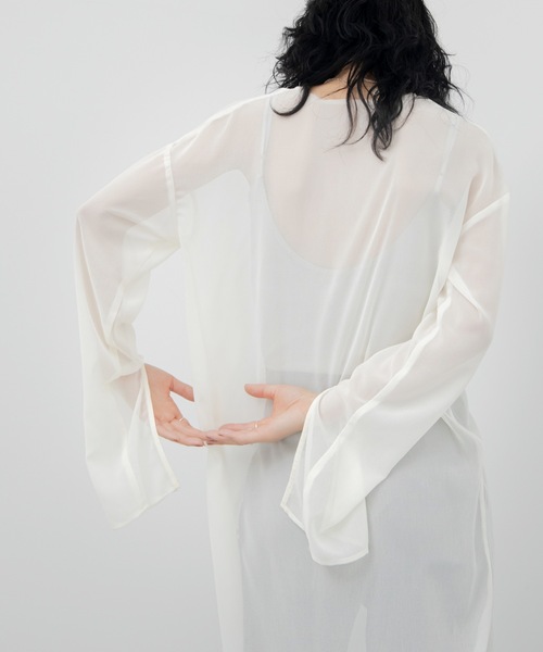 VACANCY(ヴァカンシー)の「シアースリットワンピース(ワンピース・レディース・アイボリー/ブラック・FREE)」の20枚目の写真