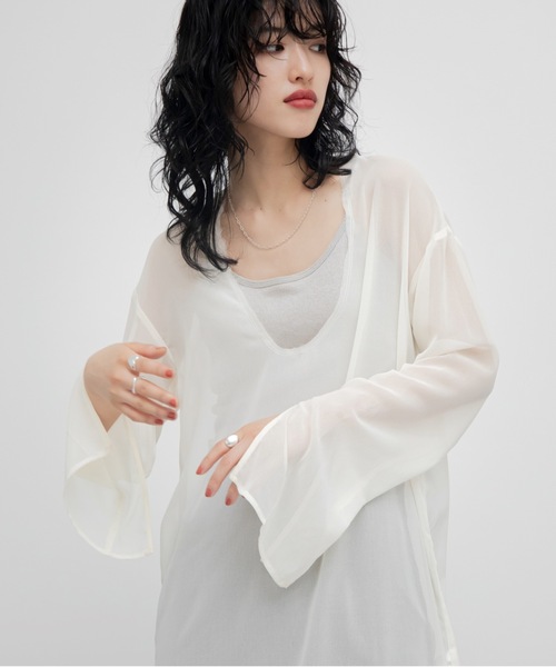 VACANCY(ヴァカンシー)の「シアースリットワンピース(ワンピース・レディース・アイボリー/ブラック・FREE)」の10枚目の写真