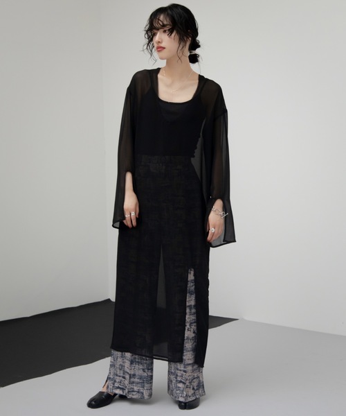 VACANCY(ヴァカンシー)の「シアースリットワンピース(ワンピース・レディース・アイボリー/ブラック・FREE)」の16枚目の写真