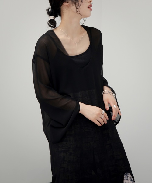 VACANCY(ヴァカンシー)の「シアースリットワンピース(ワンピース・レディース・アイボリー/ブラック・FREE)」の12枚目の写真