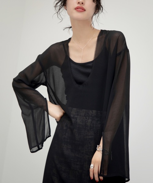 VACANCY(ヴァカンシー)の「シアースリットワンピース(ワンピース・レディース・アイボリー/ブラック・FREE)」の17枚目の写真