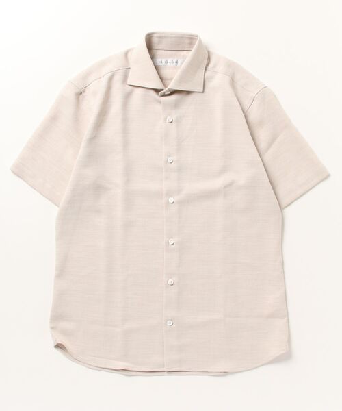 alcali(アルカリ)の「リフラックスラブオックスワイドカラーシャツ(シャツ/ブラウス・メンズ・ネイビー/ライトベージュ・3/4)」の2枚目の写真