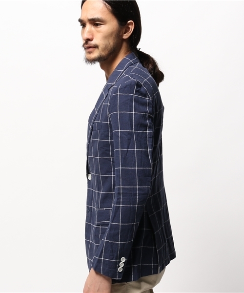 OUTLET(アウトレット)の「【CIAOPANIC TYPY】麻コットンウィンドペンテーラー(テーラードジャケット・メンズ・ネイビー・LARGE/SMALL/MEDIUM)」の3枚目の写真
