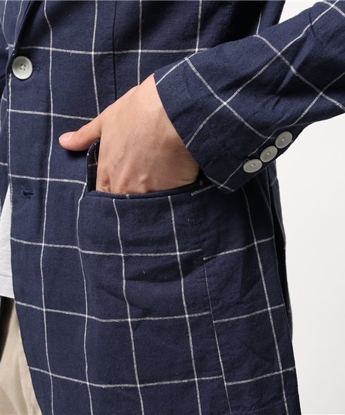 OUTLET(アウトレット)の「【CIAOPANIC TYPY】麻コットンウィンドペンテーラー(テーラードジャケット・メンズ・ネイビー・LARGE/SMALL/MEDIUM)」の11枚目の写真