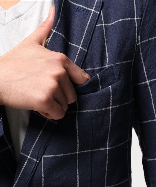 OUTLET(アウトレット)の「【CIAOPANIC TYPY】麻コットンウィンドペンテーラー(テーラードジャケット・メンズ・ネイビー・LARGE/SMALL/MEDIUM)」の12枚目の写真