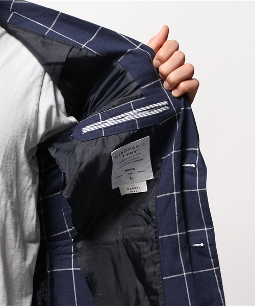 OUTLET(アウトレット)の「【CIAOPANIC TYPY】麻コットンウィンドペンテーラー(テーラードジャケット・メンズ・ネイビー・LARGE/SMALL/MEDIUM)」の6枚目の写真