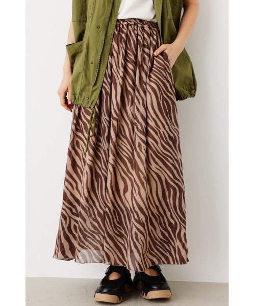 RODEO CROWNS WIDE BOWL（ロデオクラウンズワイドボウル）の「アニマルアソートプリントスカート（スカート・レディース・ブラウン系その他/ベージュ系その他/ホワイト系その他・FREE）」の3枚目の写真