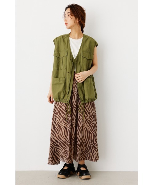 RODEO CROWNS WIDE BOWL（ロデオクラウンズワイドボウル）の「アニマルアソートプリントスカート（スカート・レディース・ブラウン系その他/ベージュ系その他/ホワイト系その他・FREE）」の6枚目の写真