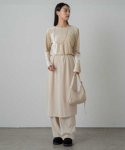 earthy（アーシー）の「【撥水・抗菌】ナイロンキルティングBAG（ショルダーバッグ・レディース・ブラック/アイボリー・ONE SIZE）」の5枚目の写真