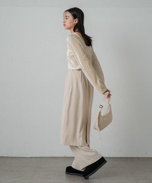 earthy（アーシー）の「【撥水・抗菌】ナイロンキルティングBAG（ショルダーバッグ・レディース・ブラック/アイボリー・ONE SIZE）」の7枚目の写真