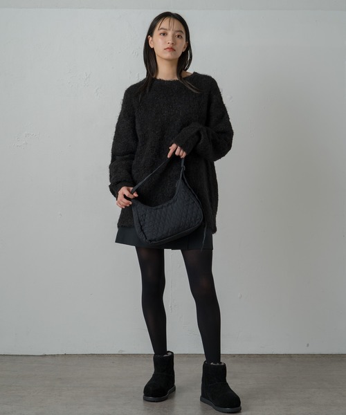 earthy（アーシー）の「【撥水・抗菌】ナイロンキルティングBAG（ショルダーバッグ・レディース・ブラック/アイボリー・ONE SIZE）」の10枚目の写真