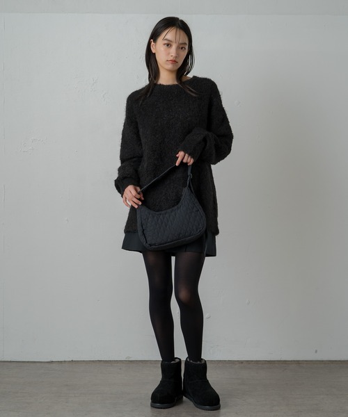 earthy（アーシー）の「【撥水・抗菌】ナイロンキルティングBAG（ショルダーバッグ・レディース・ブラック/アイボリー・ONE SIZE）」の11枚目の写真