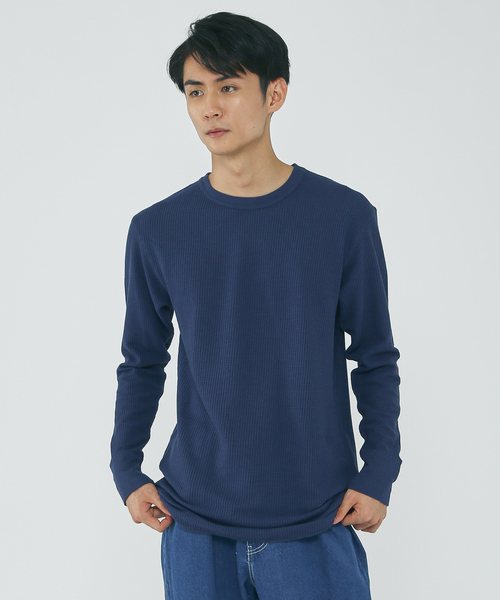 JEMORGAN（ジェーイーモーガン）の「【JEMORGAN/ジェーイーモーガン】ワッフル クルーネック ロングスリーブ Tシャツ（Tシャツ/カットソー・メンズ・ホワイト/ブラック/ネイビー/グレー/カーキ/ホワイト系その他・M/L/XL）」の7枚目の写真