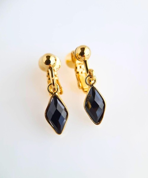 入荷now 口コミ セール】SARINOHANA/天然石枠留めイヤリング（イヤリング イヤリング・ノンホールピアス