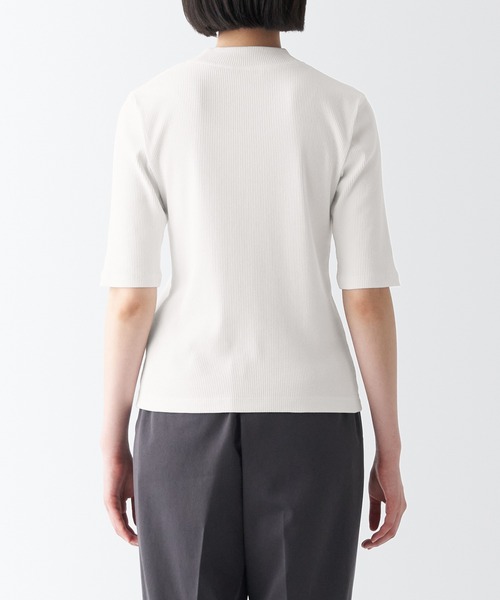 新品未使用　リブ編みグレー五分袖トップス 楽天市場】リブ 五分袖（Tシャツ・カットソー｜トップス