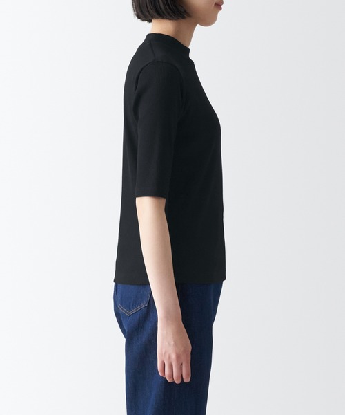 新品未使用　リブ編みグレー五分袖トップス 楽天市場】リブ 五分袖（Tシャツ・カットソー｜トップス