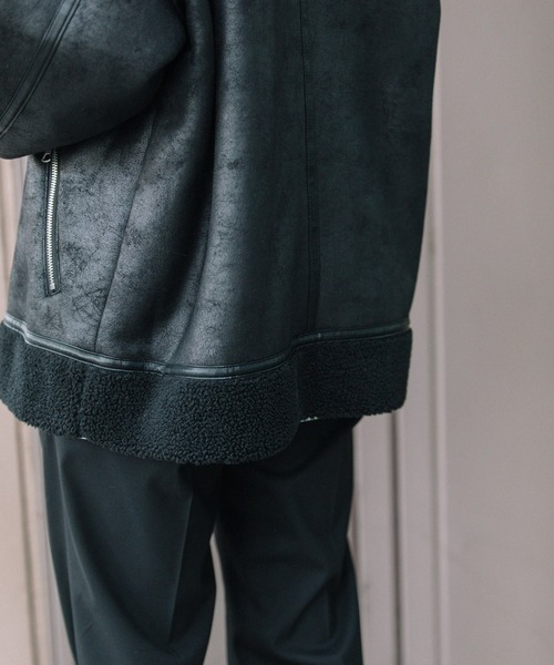 Munich(ミューニック)の「エコムートンボンバージャケット(ムートンコート・レディース・アイボリー/ブラック・XS/S)」の19枚目の写真