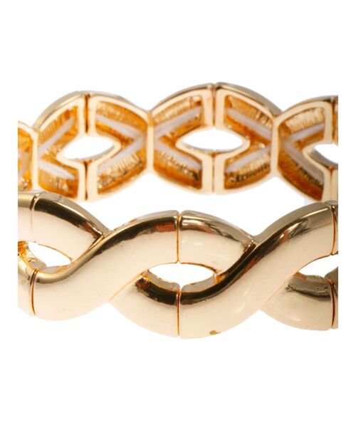 EVRIS（エヴリス）の「WIDE CHAIN 2SET バングル（バングル/リストバンド・レディース・ゴールド/シルバー・FREE）」の5枚目の写真