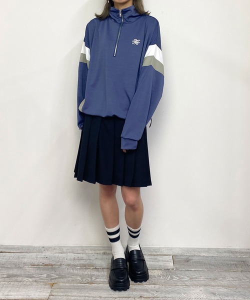 179/WG(イチナナキュウダブルジー)の「異素材配色ハーフZIPプルオーバー(Tシャツ/カットソー・レディース・ブラック/オフホワイト/ブルー/ブラックミックス・FREE)」の22枚目の写真